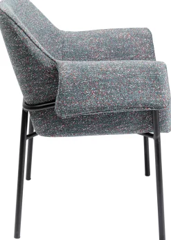 KARE Armlehnstuhl Bess Grau Flitter