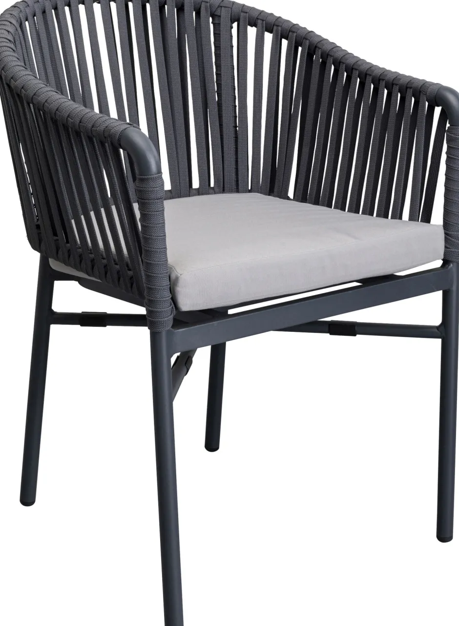 KARE Armlehnstuhl Santanyi Dunkelgrau