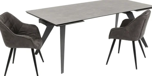 KARE Ausziehtisch Amsterdam Dunkel 200(45+45)x100cm