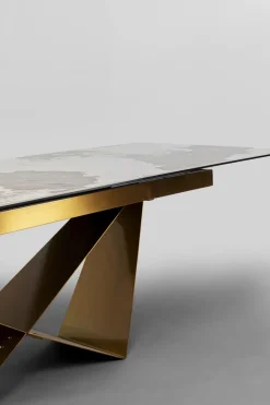 KARE Ausziehtisch Connesso Brass 200(+60)x90cm
