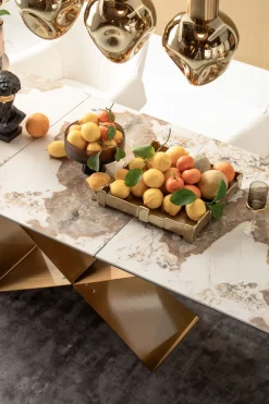 KARE Ausziehtisch Connesso Brass 200(+60)x90cm