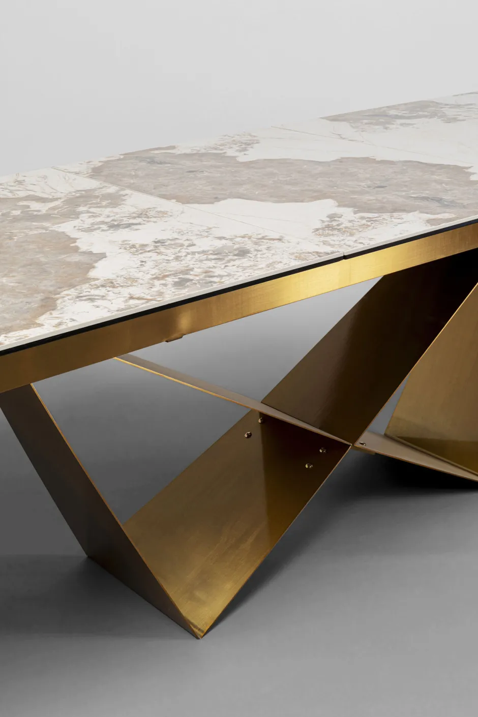 KARE Ausziehtisch Connesso Brass 200(+60)x90cm