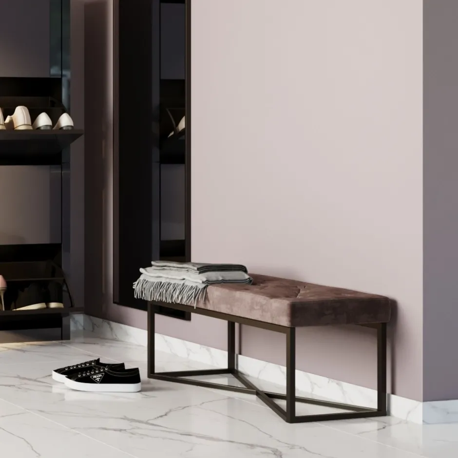 KARE Bank Crossover Grau Schwarz 150x40cm