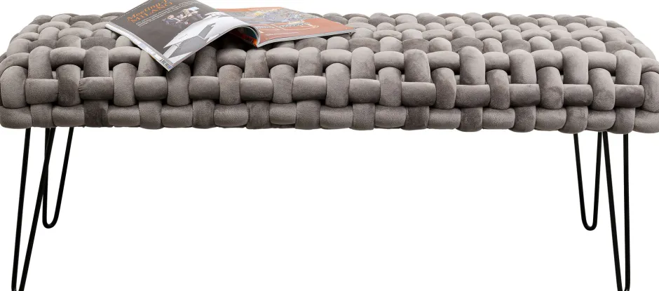 KARE Bank Weave Grau 128cm
