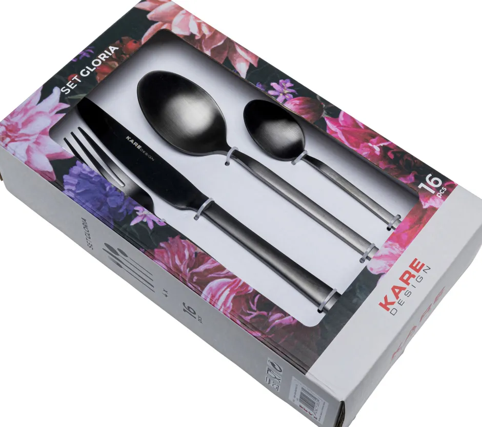 KARE Besteck Gloria Matt Schwarz (16/tlg.)