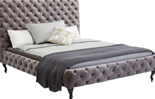 KARE Bett Desire Hoch Silbergrau 180x200 cm