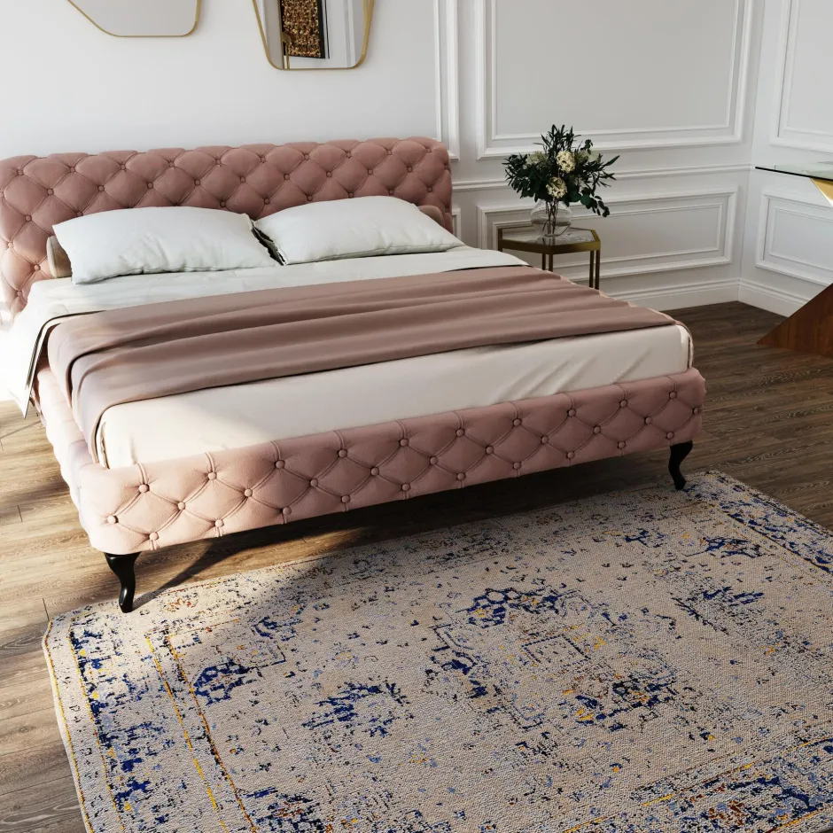 KARE Bett Desire Velvet Ecru 180x200cm