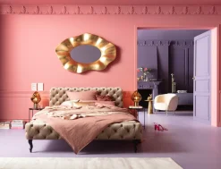 KARE Bett Desire Velvet Ecru 180x200cm