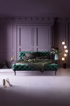 KARE Bett Desire Velvet Grün 180x200cm