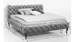 KARE Bett Desire Velvet Rose 180x200cm