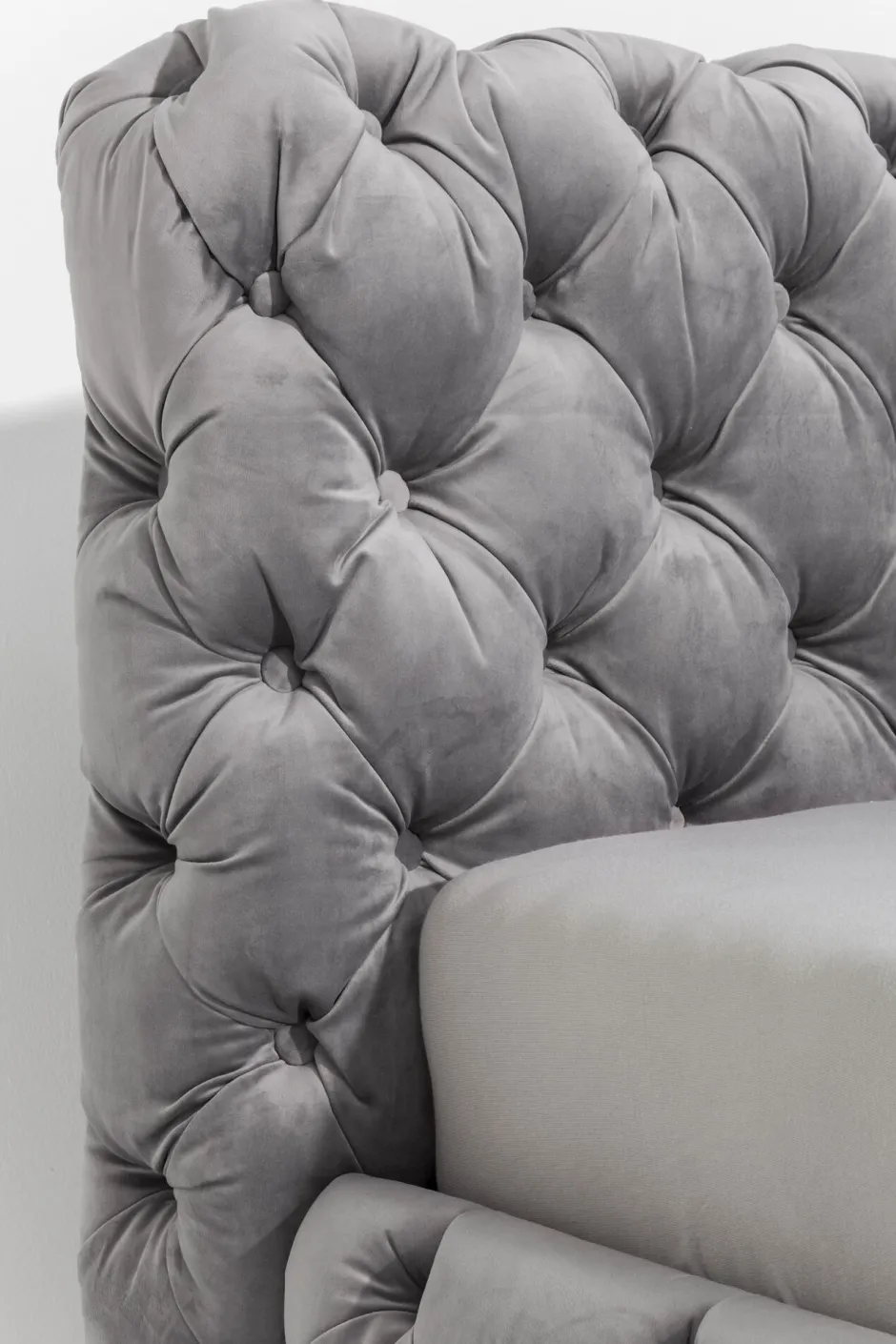 KARE Bett Desire Velvet Silbergrau 160x200 cm