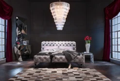 KARE Bett Desire Velvet Silbergrau 160x200 cm