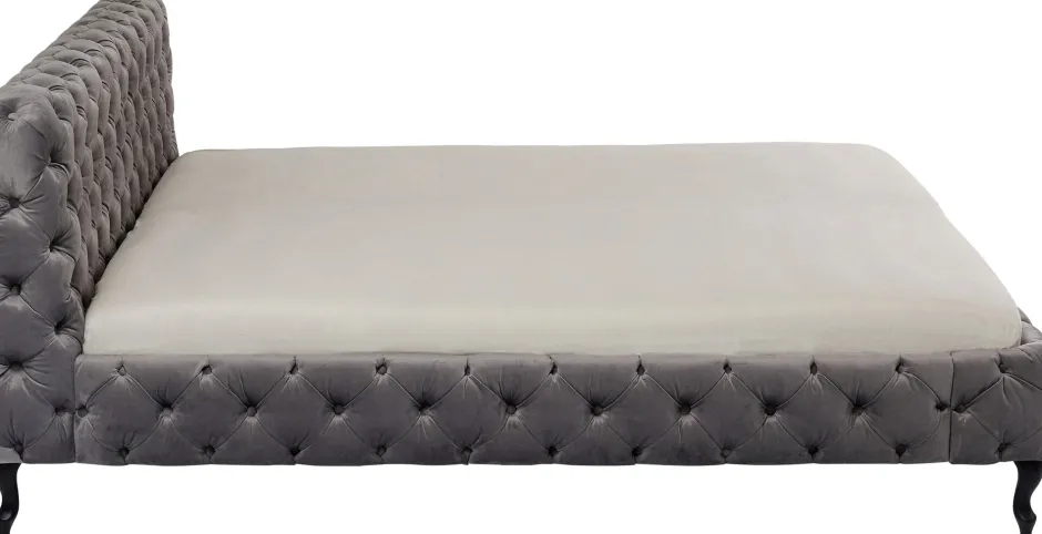 KARE Bett Desire Velvet Silbergrau 160x200 cm