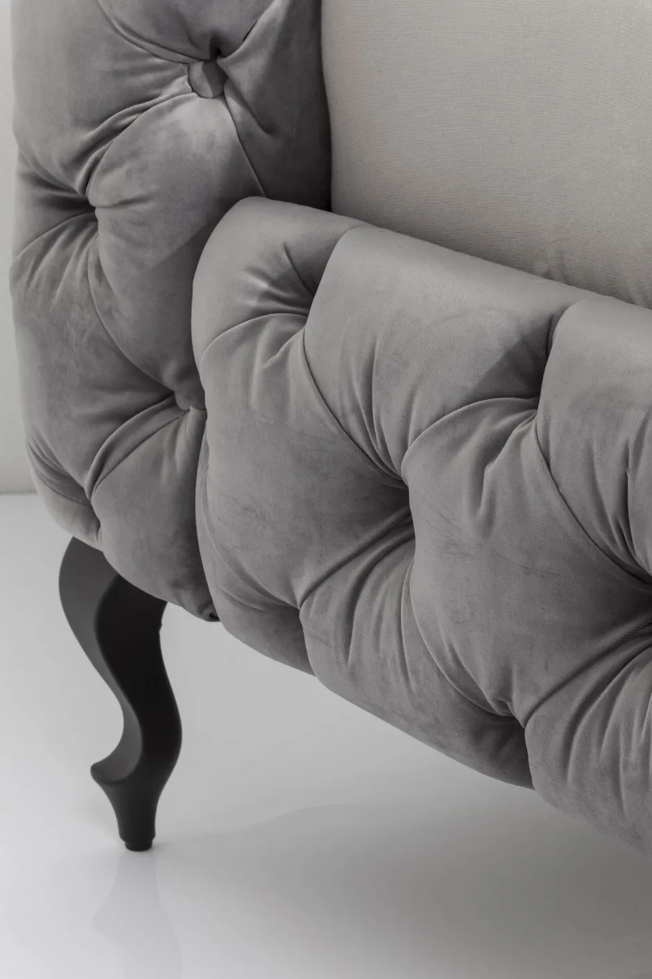 KARE Bett Desire Velvet Silbergrau 160x200 cm