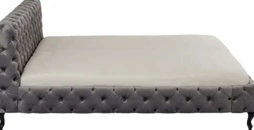 KARE Bett Desire Velvet Silbergrau 180x200 cm