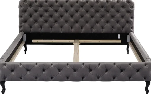 KARE Bett Desire Velvet Silbergrau 180x200 cm