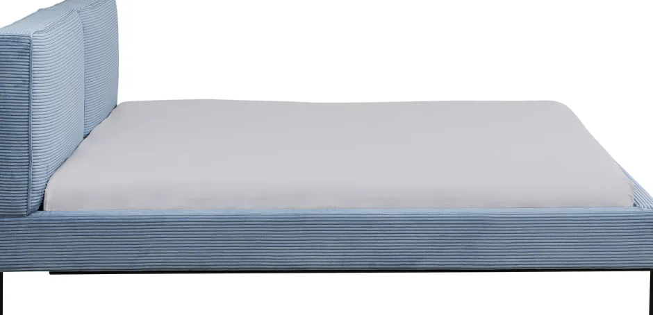 KARE Bett East Side Cord Blau 180x200cm