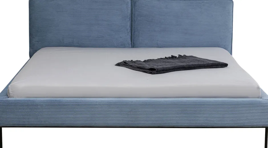 KARE Bett East Side Cord Blau 160x200cm