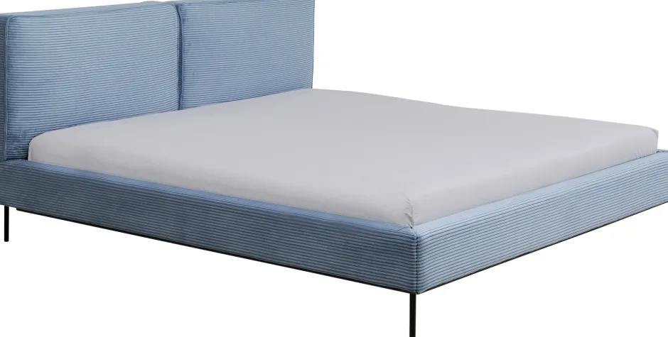KARE Bett East Side Cord Blau 160x200cm