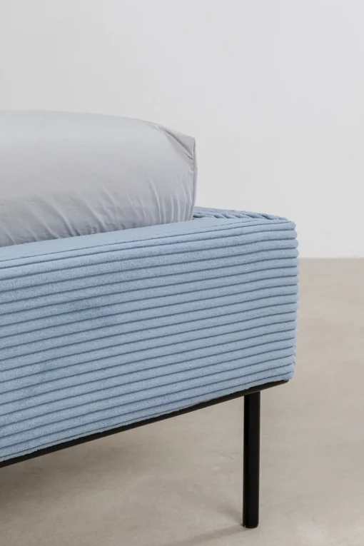 KARE Bett East Side Cord Blau 160x200cm