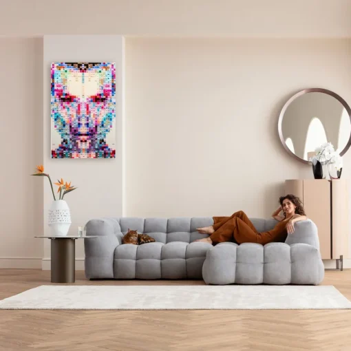 KARE Bild Glas Pixel Face 120x80cm