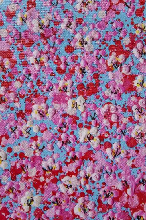 KARE Bild Touched Flower Boat Blau Pink 120x160cm
