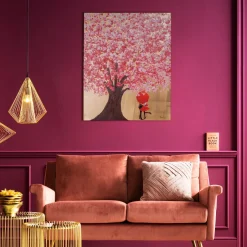 KARE Bild Touched Flower Couple Gold Pink 80x100cm