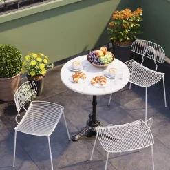 KARE Bistrotisch Kaffeehaus Rund Weiß Ø61