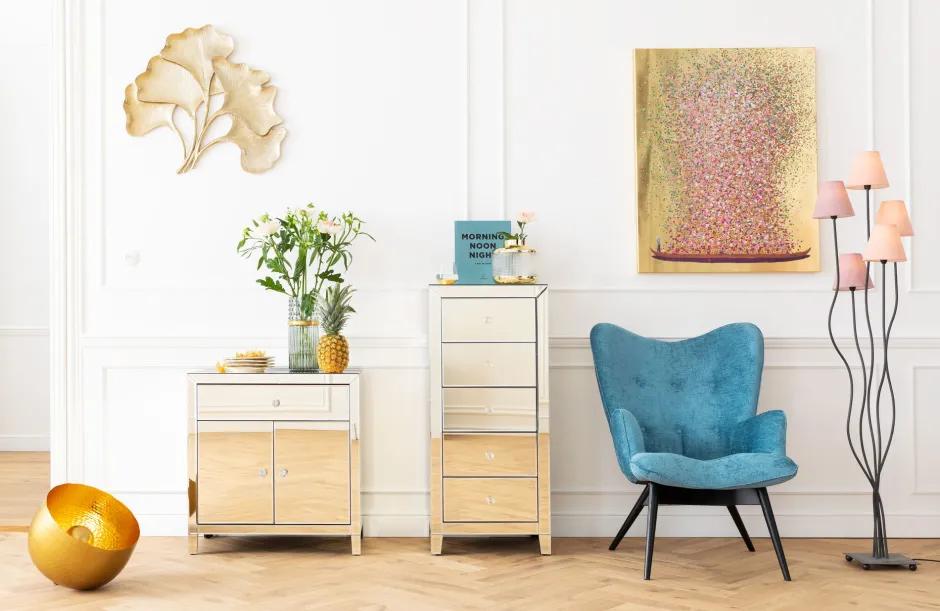 KARE Bodenleuchte Apollon Gold Ø35cm