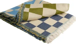 KARE Decke Checker Blau Grün 170x130cm