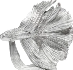 KARE Deko Figur Betta Fish Silber Klein