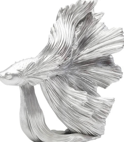KARE Deko Figur Betta Fish Silber Klein