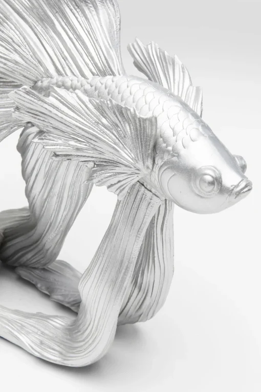 KARE Deko Figur Betta Fish Silber Klein