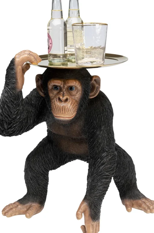 KARE Deko Figur Butler Playing Chimp Schwarz 52cm