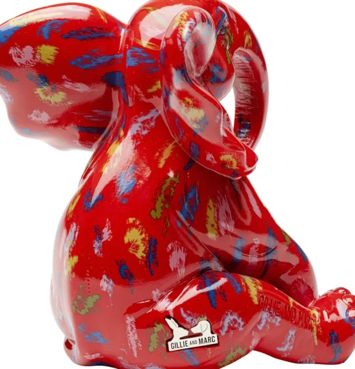 KARE Deko Figur Elephant Dots Rot 18cm