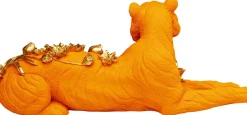 KARE Deko Figur Flower Leopard Orange 26cm