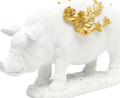 KARE Deko Figur Flower Pig Weiß 21cm