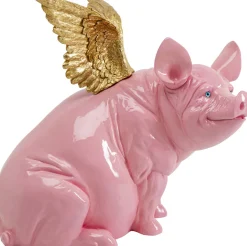 KARE Deko Figur Flying Pig Pink 79cm