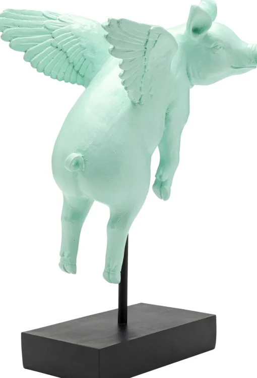 KARE Deko Figur Flying Pig Türkis 29cm