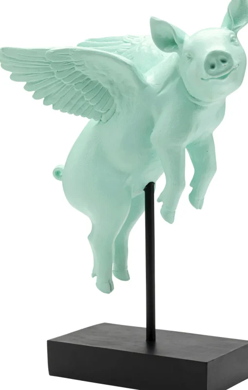 KARE Deko Figur Flying Pig Türkis 29cm