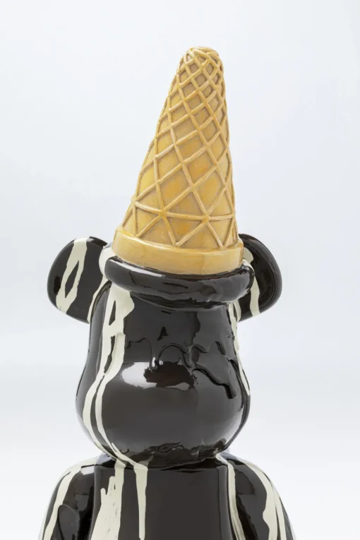 KARE Deko Figur Gelato Bear Schwarz 40cm
