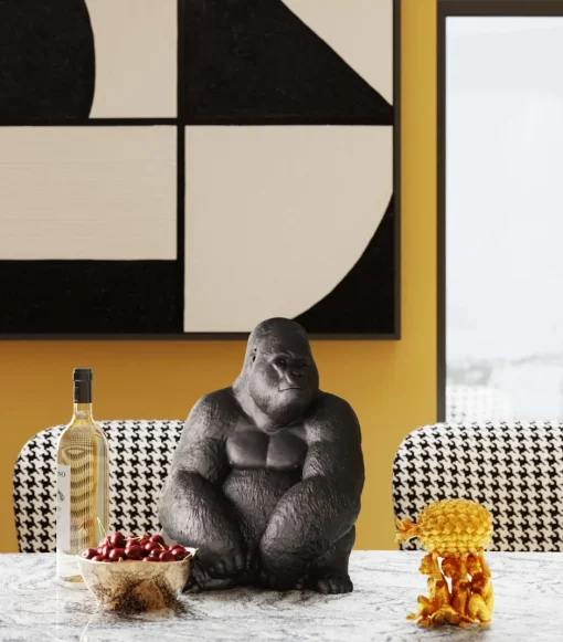 KARE Deko Figur Monkey Gorilla Side Medium Schwarz
