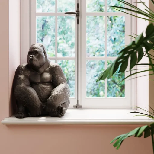 KARE Deko Figur Monkey Gorilla Side XL Schwarz 76cm