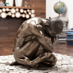 KARE Deko Figur Nude Man Hug Bronze 54cm