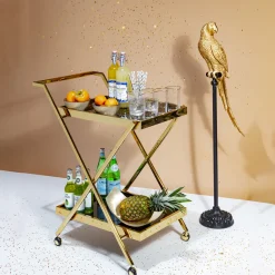 KARE Deko Figur Parrot Gold 116cm
