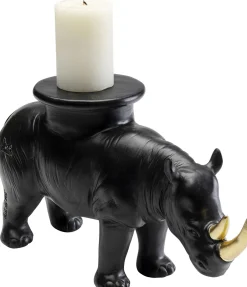KARE Deko Figur Rhino Schwarz 41cm
