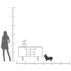 KARE Deko Figur Royal Standing Corgi Schwarz 52cm