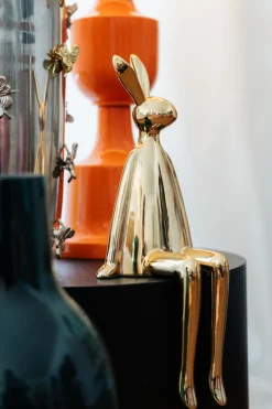 KARE Deko Figur Sitting Rabbit Gold 35cm