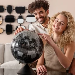 KARE Deko Objekt Globe Top Schwarz 40cm