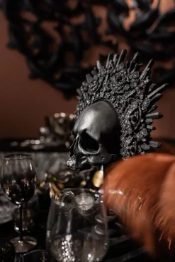 KARE Deko Objekt King Skull Schwarz 49cm